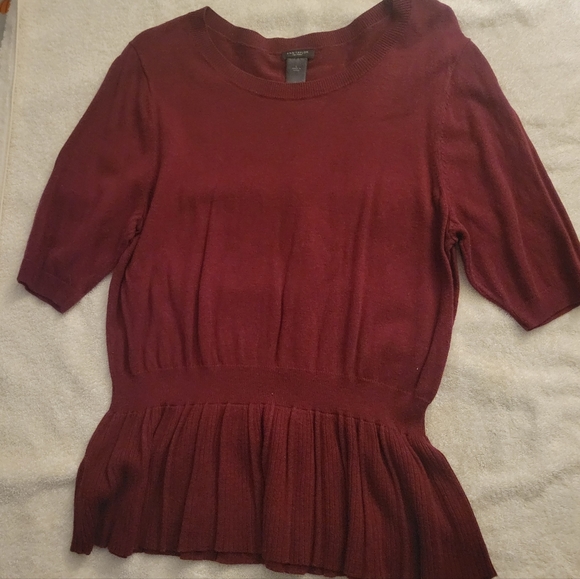 Ann Taylor Burgundy Sweater Shirt - Picture 1 of 2